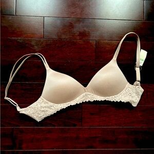 Aerie Sunnie Wireless Push Up Blossom Lace Trim Bra 30B